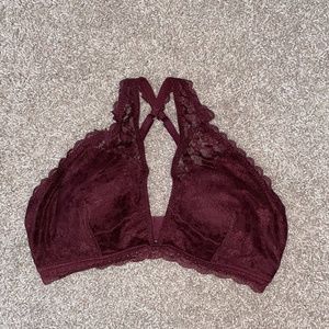 Gilly Hicks by Hollister Lace Bralette Large Maroon Lace